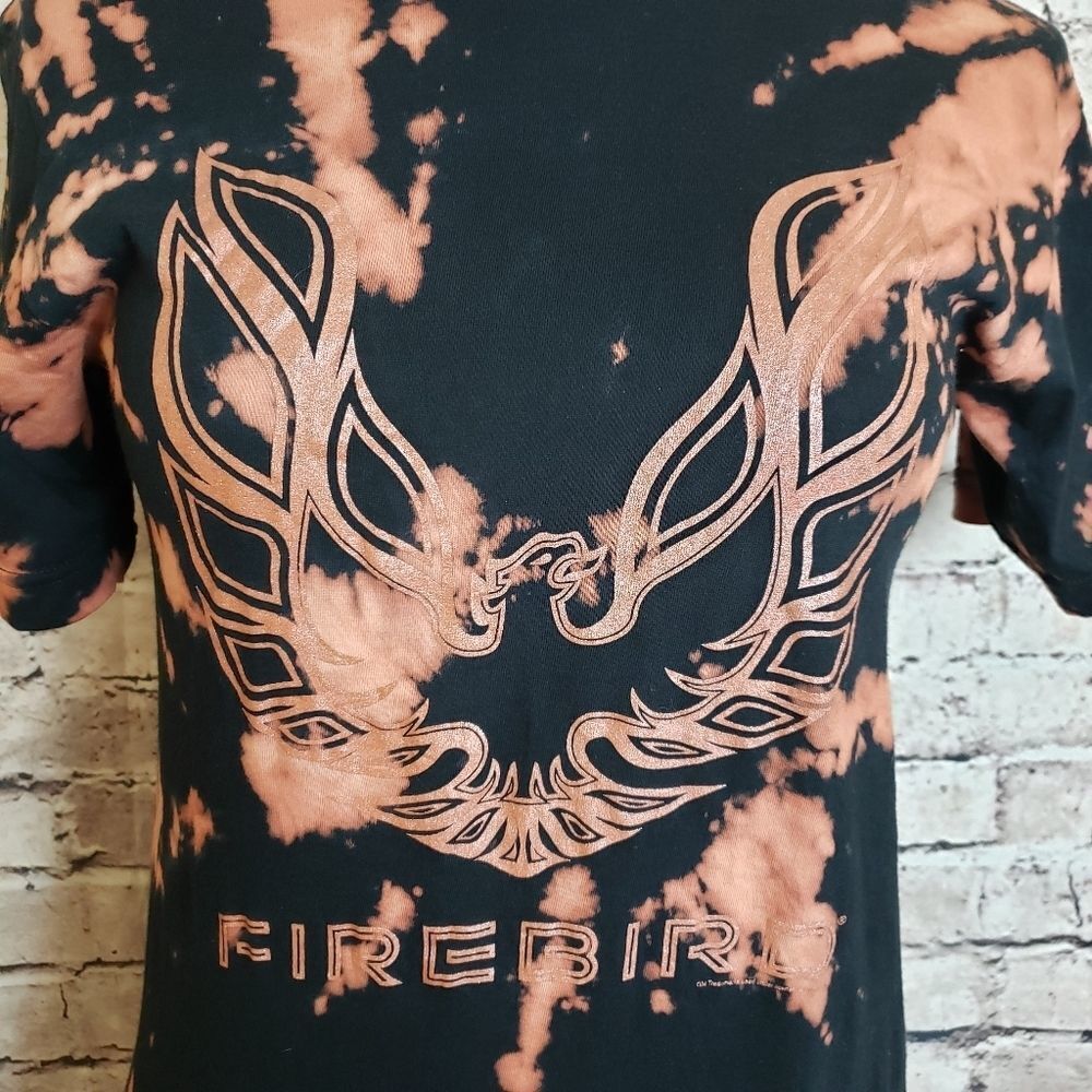 Custom Bleach Dye Firebird Short Sleeve Shirt - Picture 2 of 6